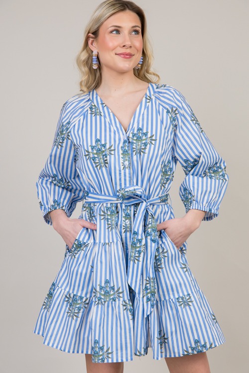 Block Print Stripe Dress, Blue - 0124-77.jpg