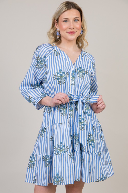 Block Print Stripe Dress, Blue - 0124-78.jpg