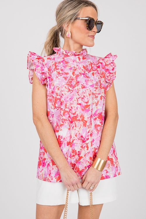 Francine Abstract Top, Pink
