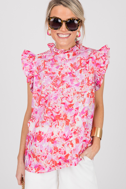Francine Abstract Top, Pink