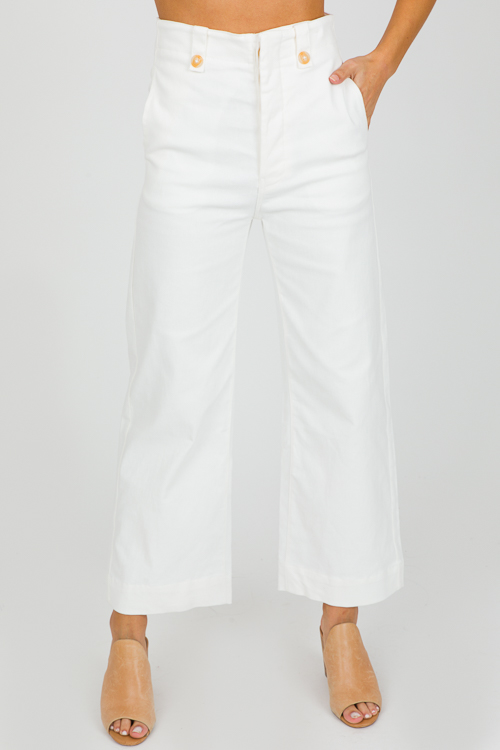 Glenn Wide Leg Pants, White