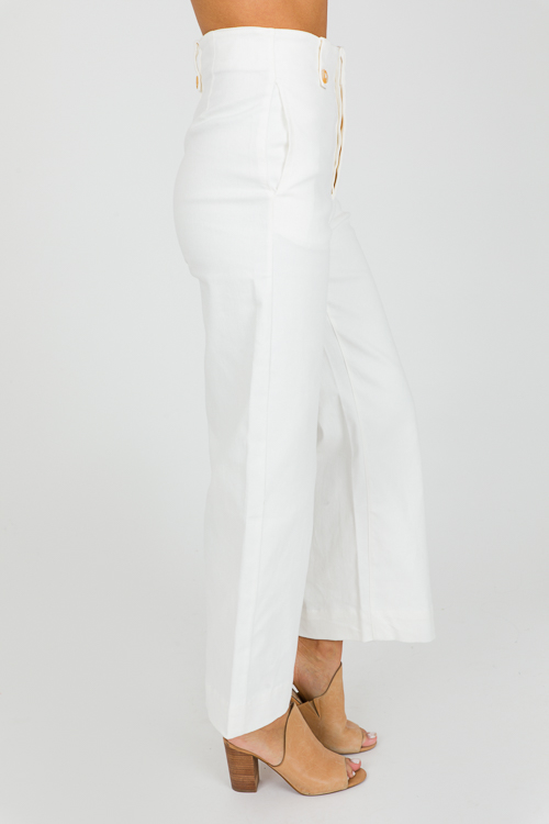 Glenn Wide Leg Pants, White