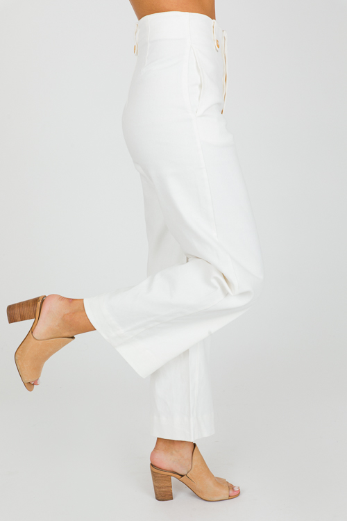 Glenn Wide Leg Pants, White