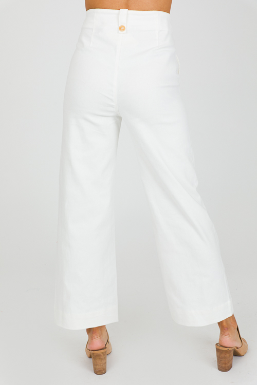 Glenn Wide Leg Pants, White