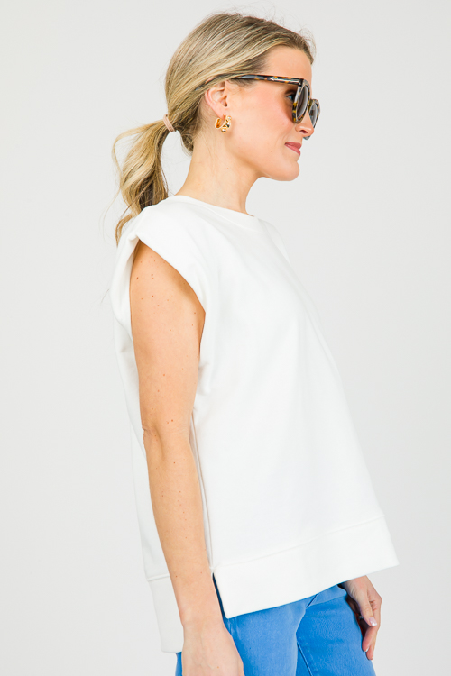 Terry Muscle Top, Off White