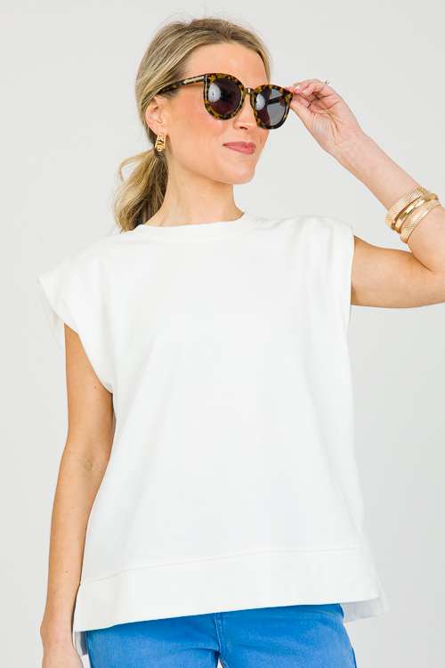 Terry Muscle Top, Off White