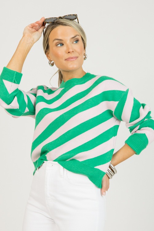 Styles Stripe Sweater, Green/Pink - 0126-41.jpg