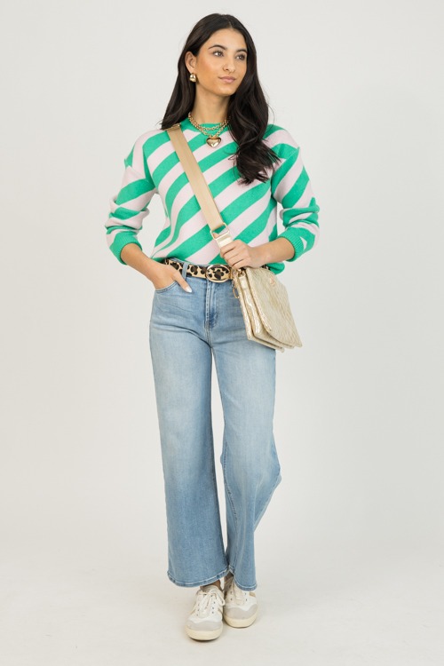 Styles Stripe Sweater, Green/Pink - 0126-42.jpg