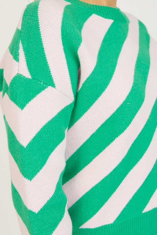 Styles Stripe Sweater, Green/Pink - 0126-46.jpg