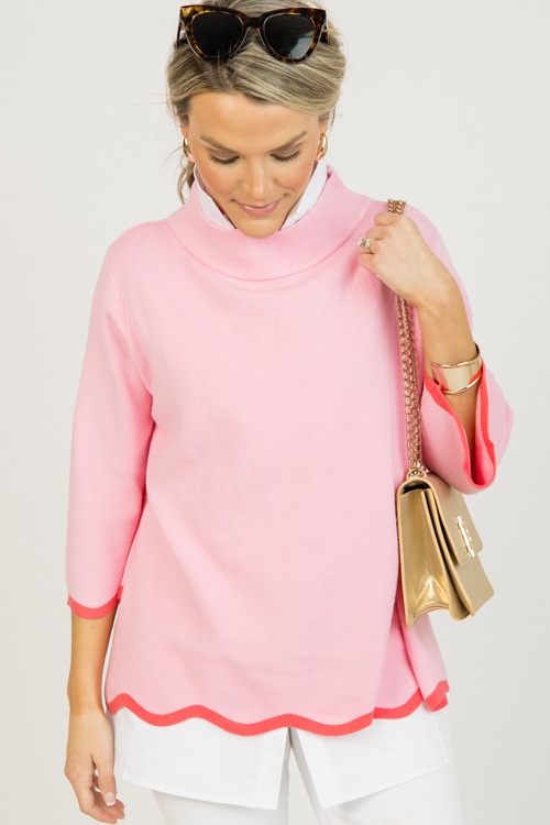 Scallop Contrast Audrey Sweater, Pink - 0126-56p.jpg