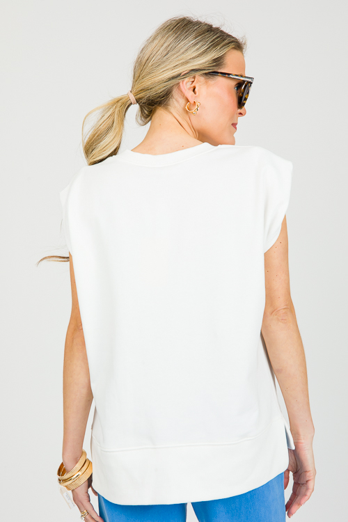 Terry Muscle Top, Off White