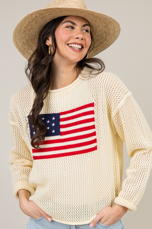 USA Flag Crochet Sweater, Natur - 0127-118h.jpg