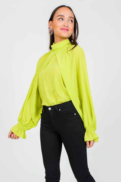 New In Town Blouse, Lime