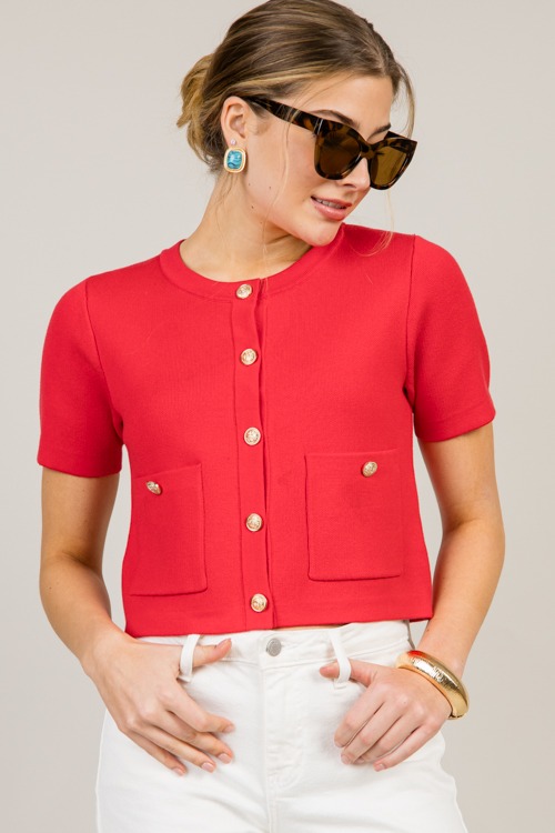 Chic Style Button Sweater, Red - 0127-3.jpg