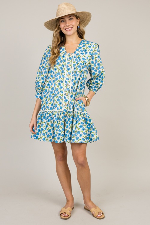 La Fleur Dress, Blue