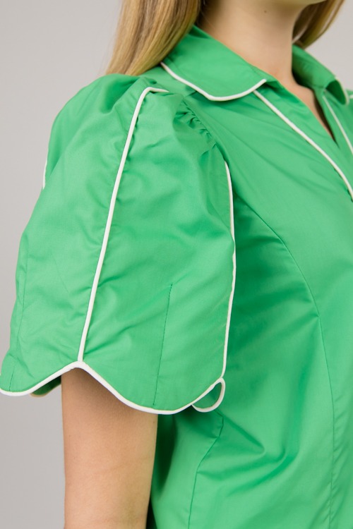 Piping Contrast Button Top, Green - 0128-131h.jpg