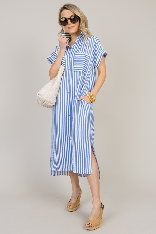 Hold on Loosely Stripe Midi, Blue