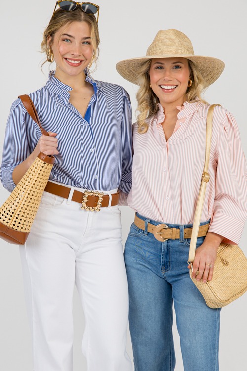 Veronica Stripe Top, Blush