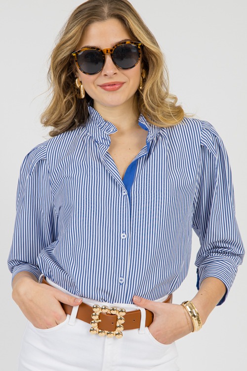 Veronica Stripe Top, Blue