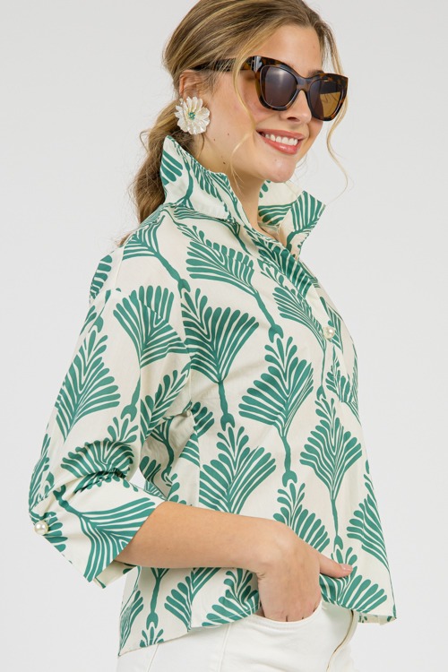 Fan Out Printed Top, Green - 0129-90.jpg