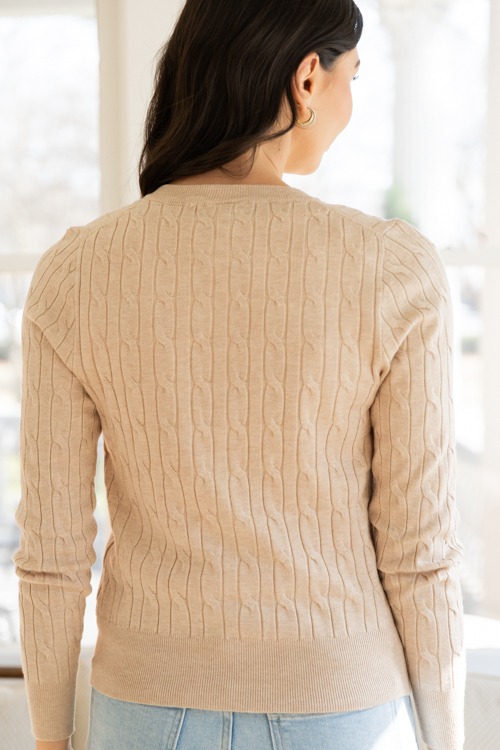 Classic Cable Cardigan, Khaki - 0130-114.jpg