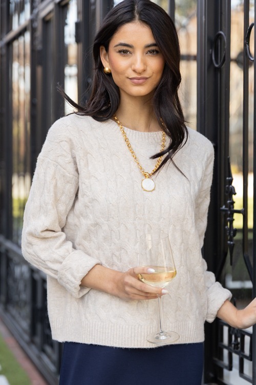 Antique Pendant Necklace, Cream - 0130-158.jpg