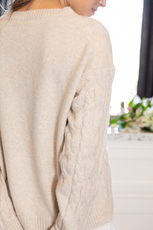 Crew Cable Knit Sweater, Khaki - 0130-164.jpg