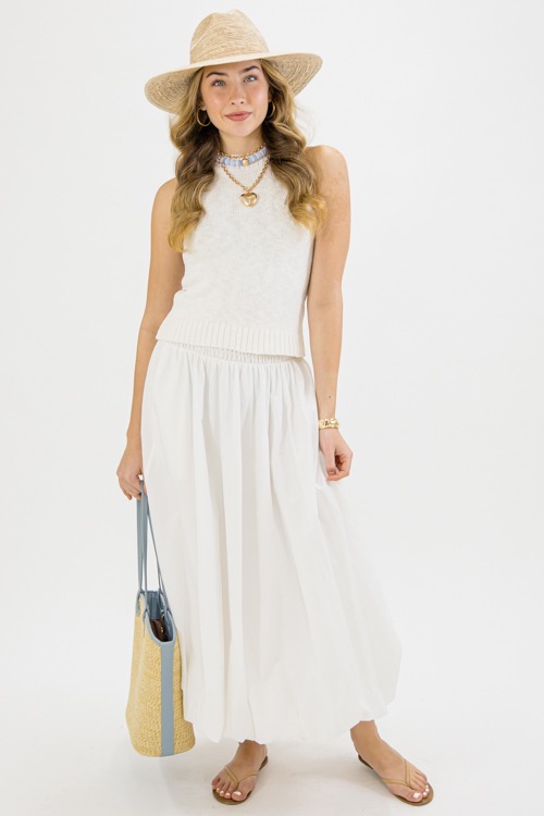 Bubble Hem Maxi Skirt, White - 0130-18p.jpg