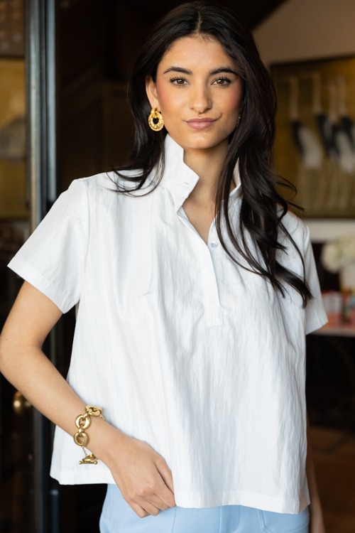 Metallic Collared Blouse, White - 0130-341p.jpg