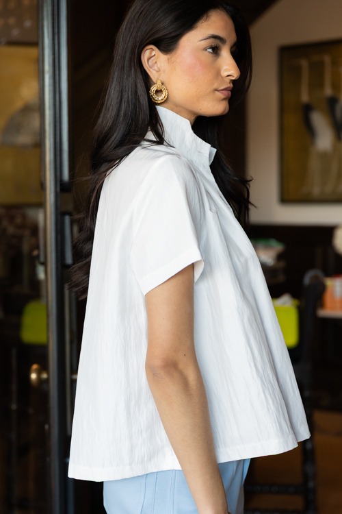 Metallic Collared Blouse, White - 0130-342.jpg