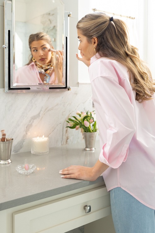 Oversized Tunic Shirt, Baby Pink - 0130-4.jpg