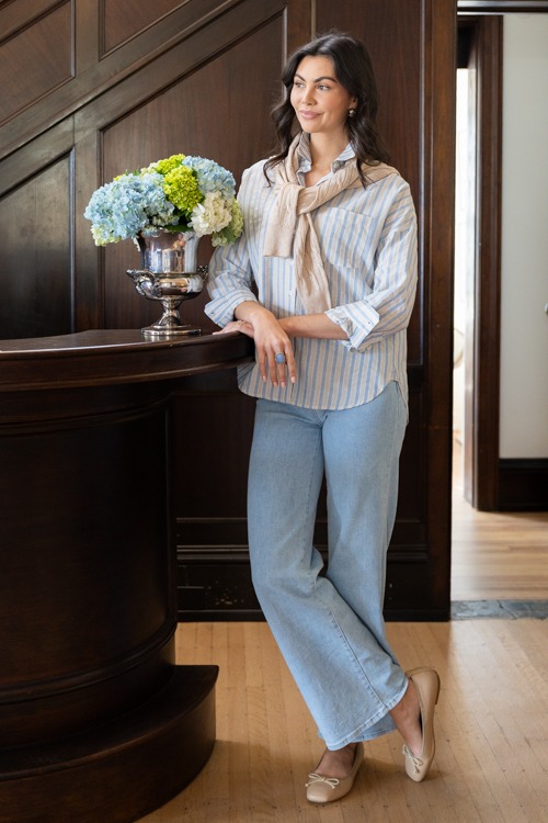 Lonnie Stripe Button Down, Blue - 0130-74.jpg