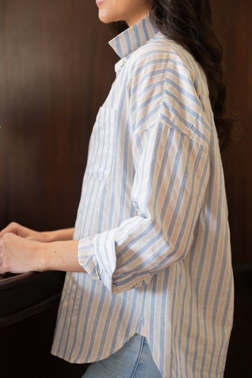 Lonnie Stripe Button Down, Blue - 0130-76.jpg