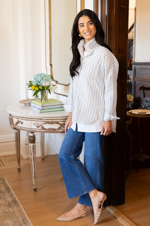 Lonnie Stripe Button Down, Blue - 0130-78.jpg