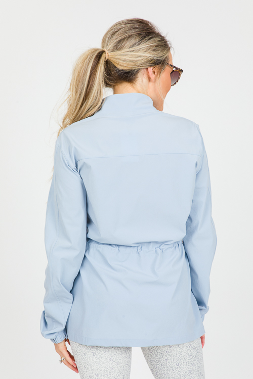 Cinch Waist Anorak Jacket, Blue