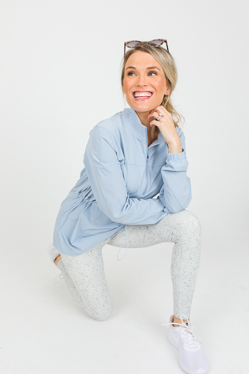 Cinch Waist Anorak Jacket, Blue