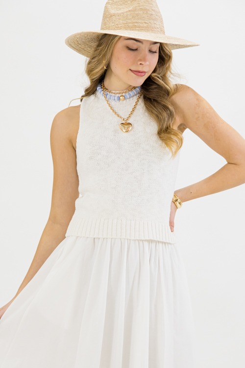 Shaylee Sweater Tank, White