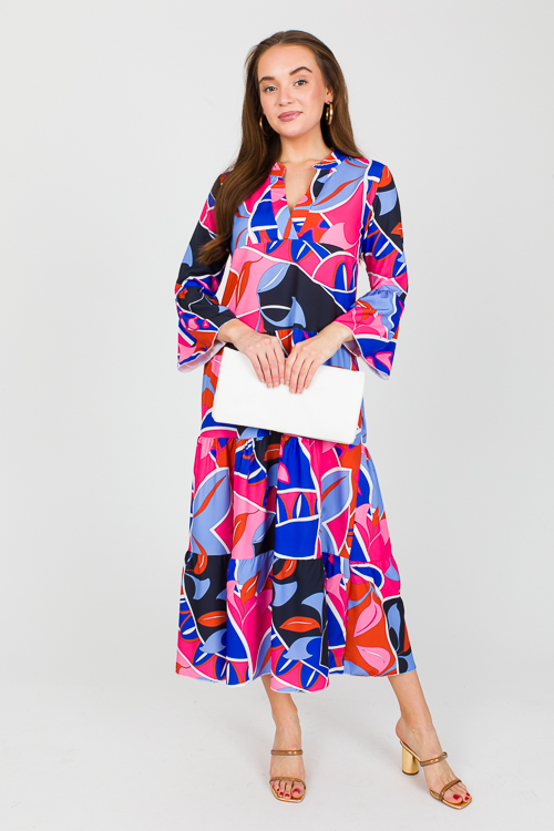 Vera Abstract Midi, Blue