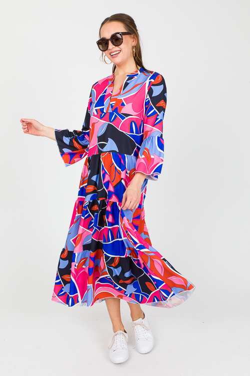 Vera Abstract Midi, Blue