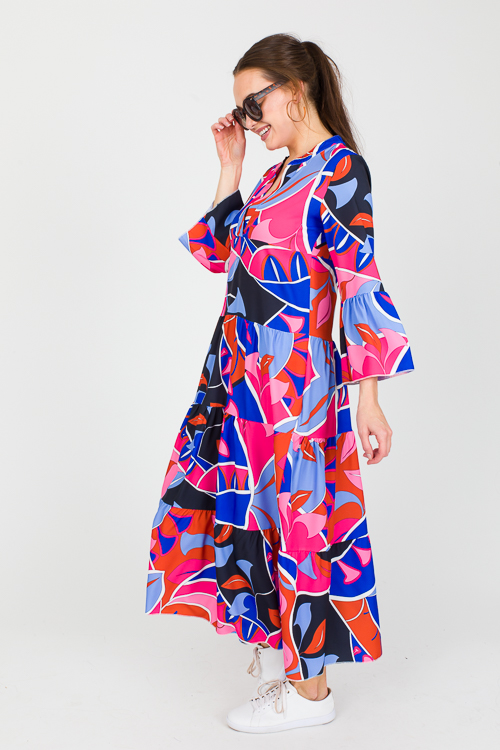 Vera Abstract Midi, Blue