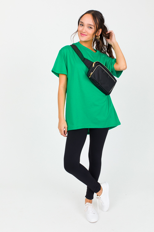 Solid Tunic Tee, Kelly Green