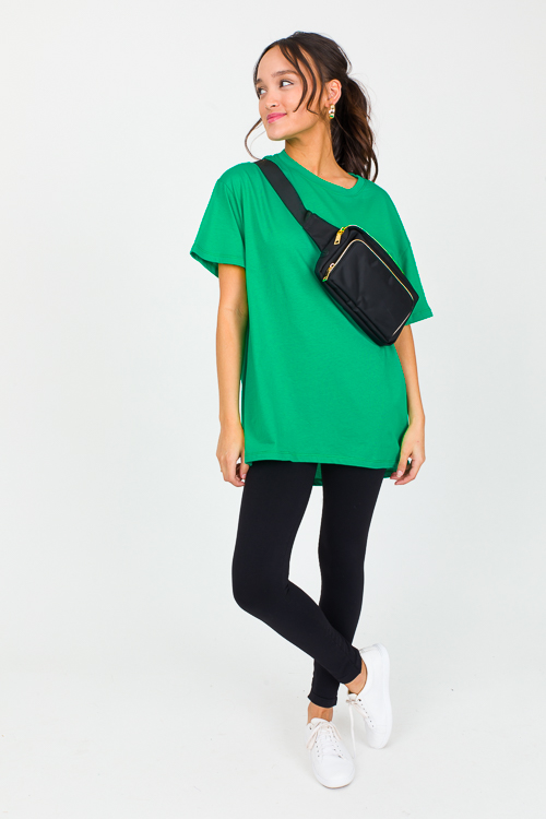 Solid Tunic Tee, Kelly Green