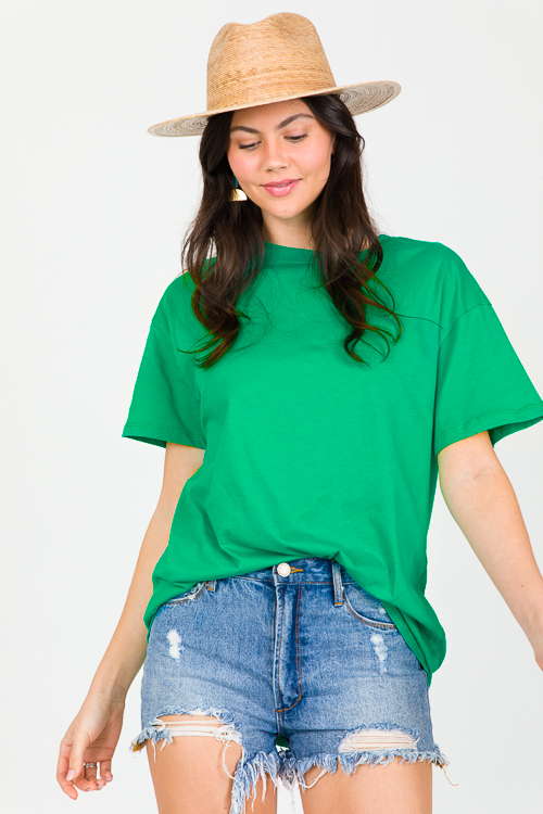 Solid Tunic Tee, Kelly Green