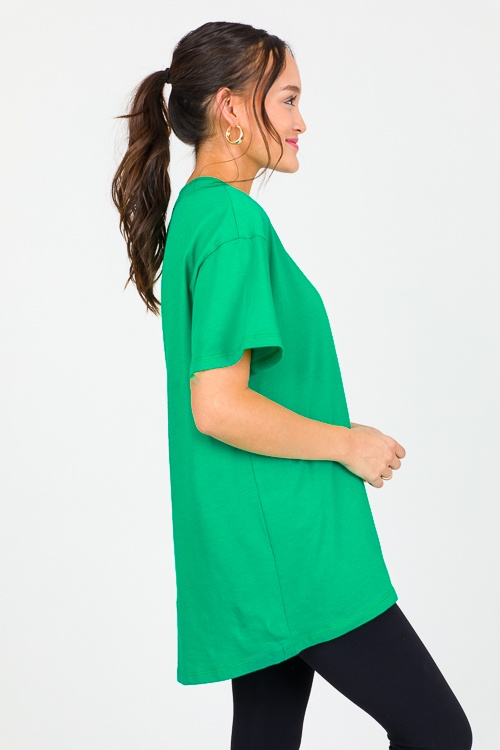 Solid Tunic Tee, Kelly Green