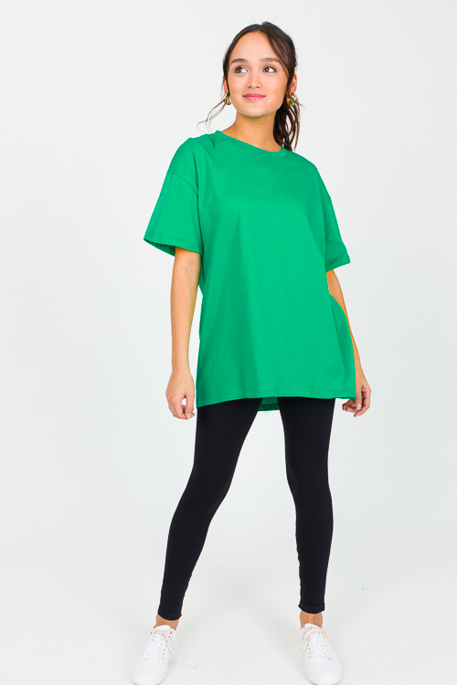 Solid Tunic Tee, Kelly Green