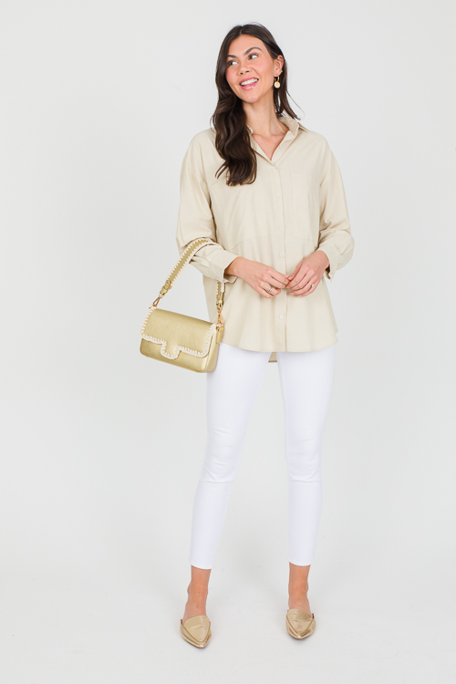 Mikayla Button Down, Oatmeal