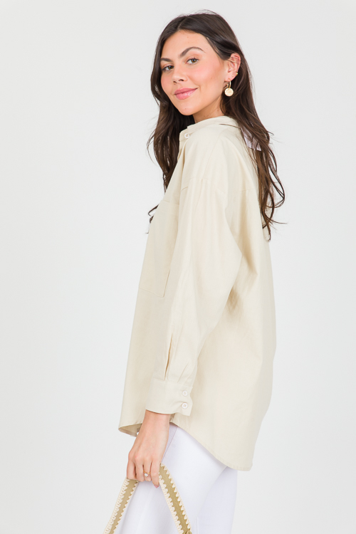 Mikayla Button Down, Oatmeal