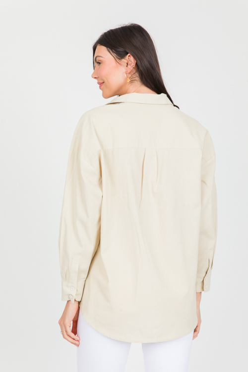Mikayla Button Down, Oatmeal