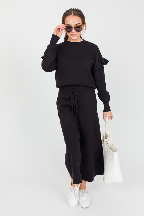 Sally Sweater Knit Pants, Black