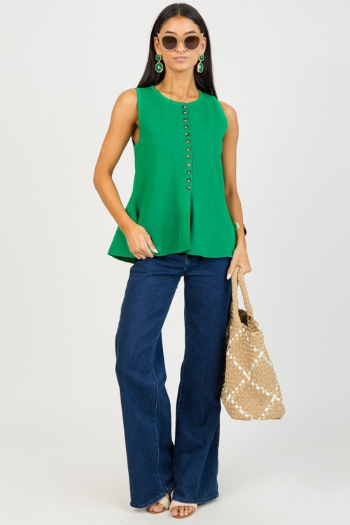Button Up Peplum Sweater, Green - 0202-13.jpg